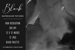 Black Watercolor Digital Papers Product Image 5