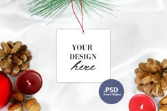 Christmas Square Ornament Mockup PSD, Sublimation Mockup PNG Product Image 1