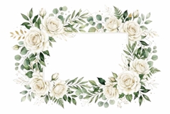 Watercolor wedding invitation frame clipart Product Image 1