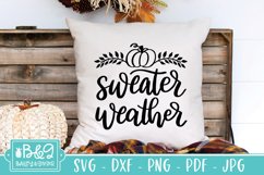 Sweater Weather SVG, Cute Autumn Hand Lettered Cut File Product Image 7