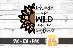 She's As Wild As A Sunflower - Leopard Print SVG PNG DXF Product Image 2