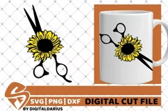 Scissors svg, Hairstylist svg, Hairdresser svg, Sunflower Product Image 1