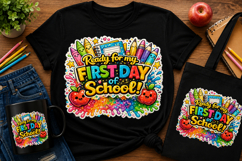 Ready for My First Day of School PNG | Back to School Sublim Product Image 1