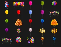 200 RED BALLOONS TRANSPARENT PNG FILES, PHOTOSHOP OVERLAYS Product Image 8