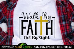 Christian SVG Walk By Faith Christian Quotes T-Shirt Design Product Image 1