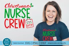 Christmas Nurse svg - Nurse Christmas Crew svg for crafters Product Image 1