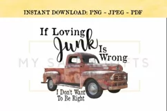 Vintage Junking Vintage Antique Picking Red Truck PNG Clip Product Image 1