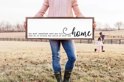 Farmhouse Sign SVG The most important work you will ever do Product Image 1