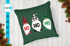 Buffalo Plaid Gnomes Svg, Christmas Gnome ho ho ho Svg Product Image 3