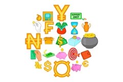 Obligation icons set, cartoon style Product Image 1