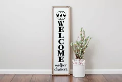 Welcome Mother Cluckers Farmhouse Sign SVG Product Image 1