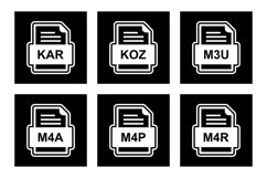 Set Of File Formats Icons Product Image 1