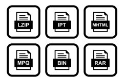 Set Of File Formats Icons Product Image 1