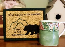 In the Mountains Mug Rug or Doorknob Hanger Pattern - Machine Embroidery & Applique Product Image 5