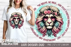 Be Brave, Be Wild Quote | Lion Sublimation Png Product Image 1