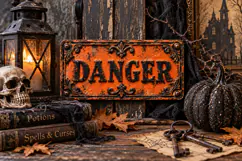 Vintage Halloween Vintage PNG Clipart Signs 7 Product Image 3