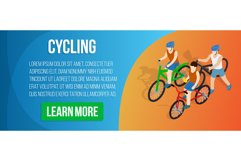 Cycling concept banner, isometric style Product Image 1
