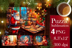 Christmas Puzzles PNG |Kids Puzzles Sublimation 3 Product Image 1
