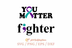 You Matter Svg, Suicide Prevention Awareness Svg, Semicolon Product Image 1