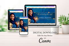 Blue &amp; Rose Funeral Slideshow Template Canva Memorial Video Product Image 4