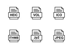 Set Of File Formats Icons Product Image 1