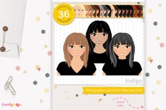 Girl clipart avatar, female logo, social brand LVB57 Indigo Product Image 1