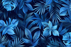 Dark Blue Tropical Monstera Leaf Floral Background Wallpaper Product Image 1
