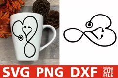 Stethoscope svg, Doctor svg, Nurse svg, Heart, Silhouette Product Image 3