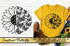 Sunflower Butterfly SVG PNG EPS DXF Flower SVG Sunflower SVG Product Image 1