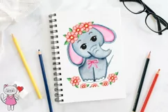 Cute Elephant Watercolor png, Product Image 6