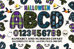 Halloween Alphabet png clipart, halloween letters doodle Product Image 1