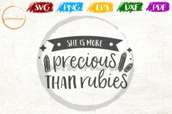 She Is More Precious Than Rubies Kids Playroom Quote Art Product Image 1
