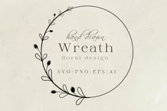 Floral wreath SVG, PNG. Hand drawn doodle flowers Product Image 1