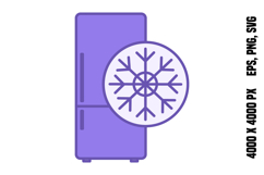 Colored Refrigerator Icon Product Image 1