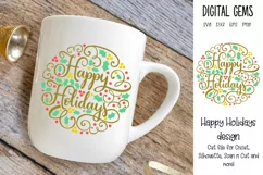 Happy Holidays, Christmas SVG / PNG / EPS / DXF files Product Image 1
