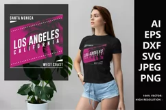 Los Angeles Trendy Stylish Graphic T-shirt Design Vector Product Image 1