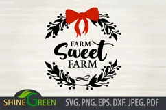 Christmas SVG - Farm Sweet Farm Floral Round Sign, Farmhouse Product Image 2
