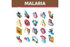 Malaria Illness Dengue Isometric Icons Set Vector Product Image 1