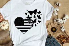 4th of July SVG American Flag Heart SVG Butterfly SVG USA Product Image 4