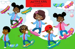 African American Kids, Skateboarding, Sportive kids Product Image 1