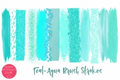 Teal-Aqua Brush Strokes Clipart I Brush Strokes Clipart Product Image 2