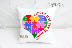 Daddy, I love you to pieces! Jigsaw design SVG / PNG / DXF Product Image 2