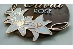 Lily Flower Nursery sign | Baby Nursery Name sign Product Image 4