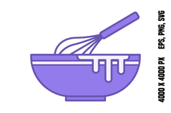 Colored Mixing Bowl Icon Product Image 1