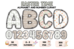 Easter Day Alphabet PNG - Letters &amp; Numbers Clipart 300 DPI Product Image 1
