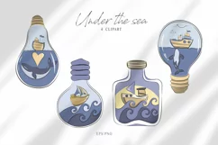 Whale clipart. Fantasy cute underwater illustration Product Image 1