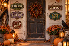 Vintage Halloween Vintage PNG Clipart Signs Product Image 2
