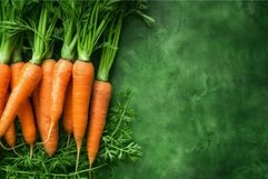 Fresh carrots on green background Product Image 1
