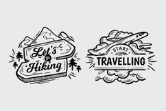 Collection of Travel Lettering Badges Product Image 1