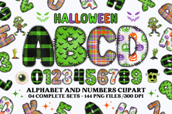 Halloween Alphabet png clipart, halloween letters doodle Product Image 1